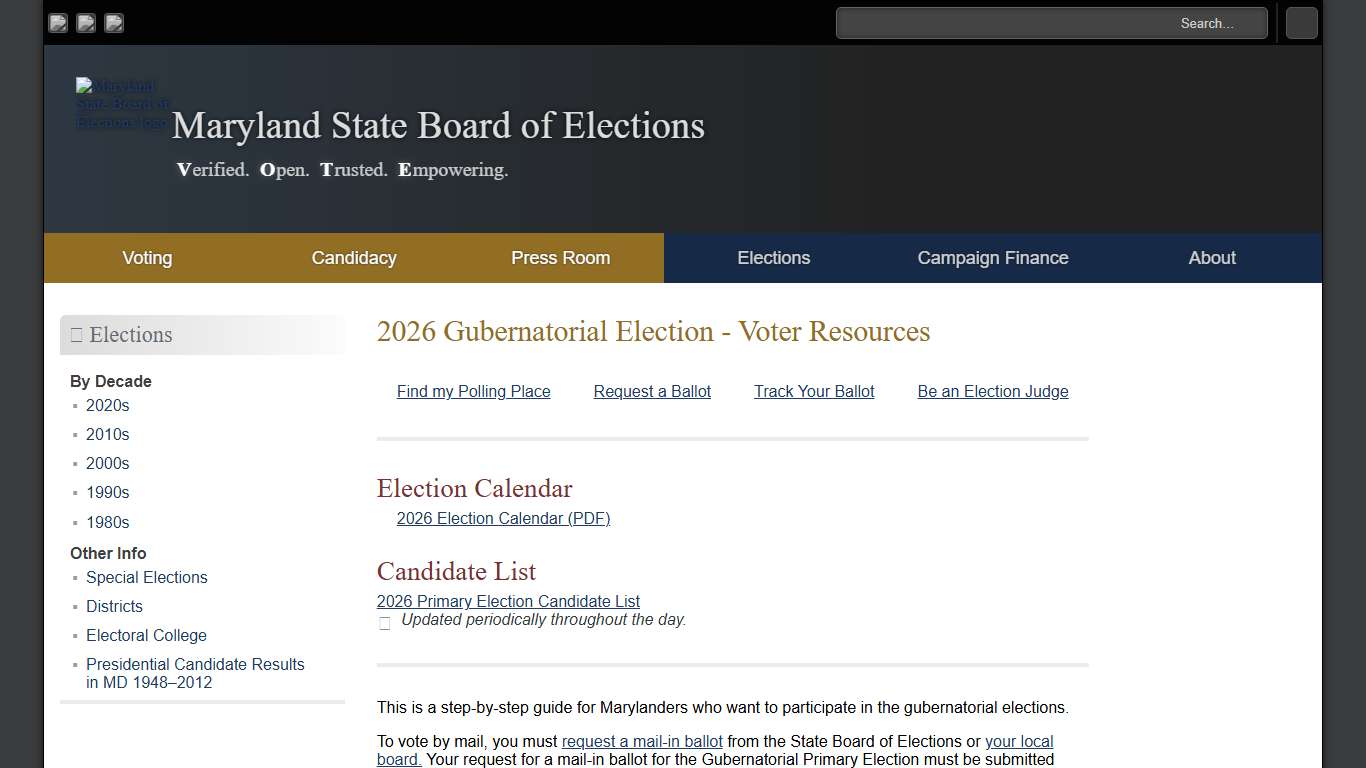 2026 Gubernatorial Election